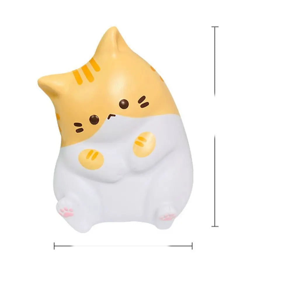 Squishy mačka – žuta mačka s mjerama 6,5 × 5 cm