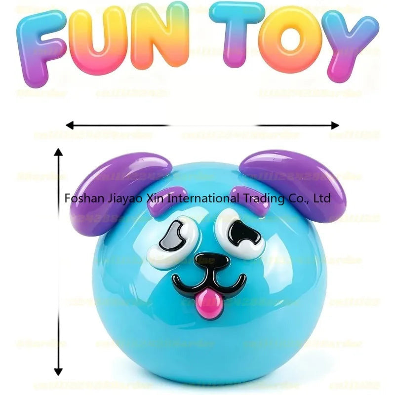 Squishy kuglica s licem – plava kuglica s mjerom 9 cm
