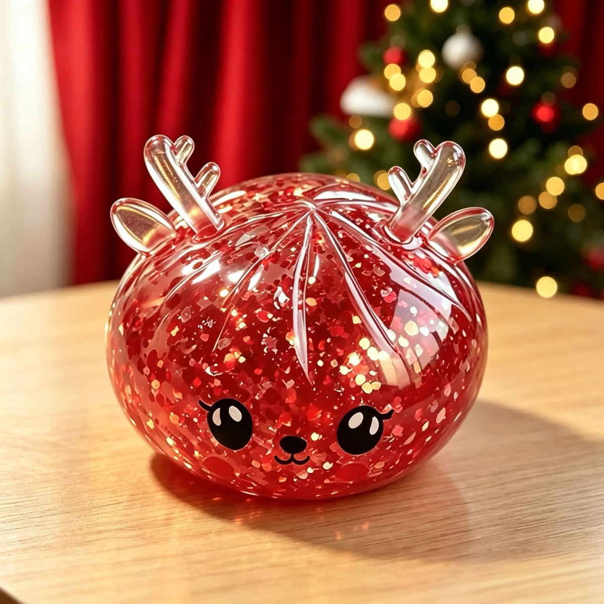Squishy Božićni Glitter Figurice – Sob crveni