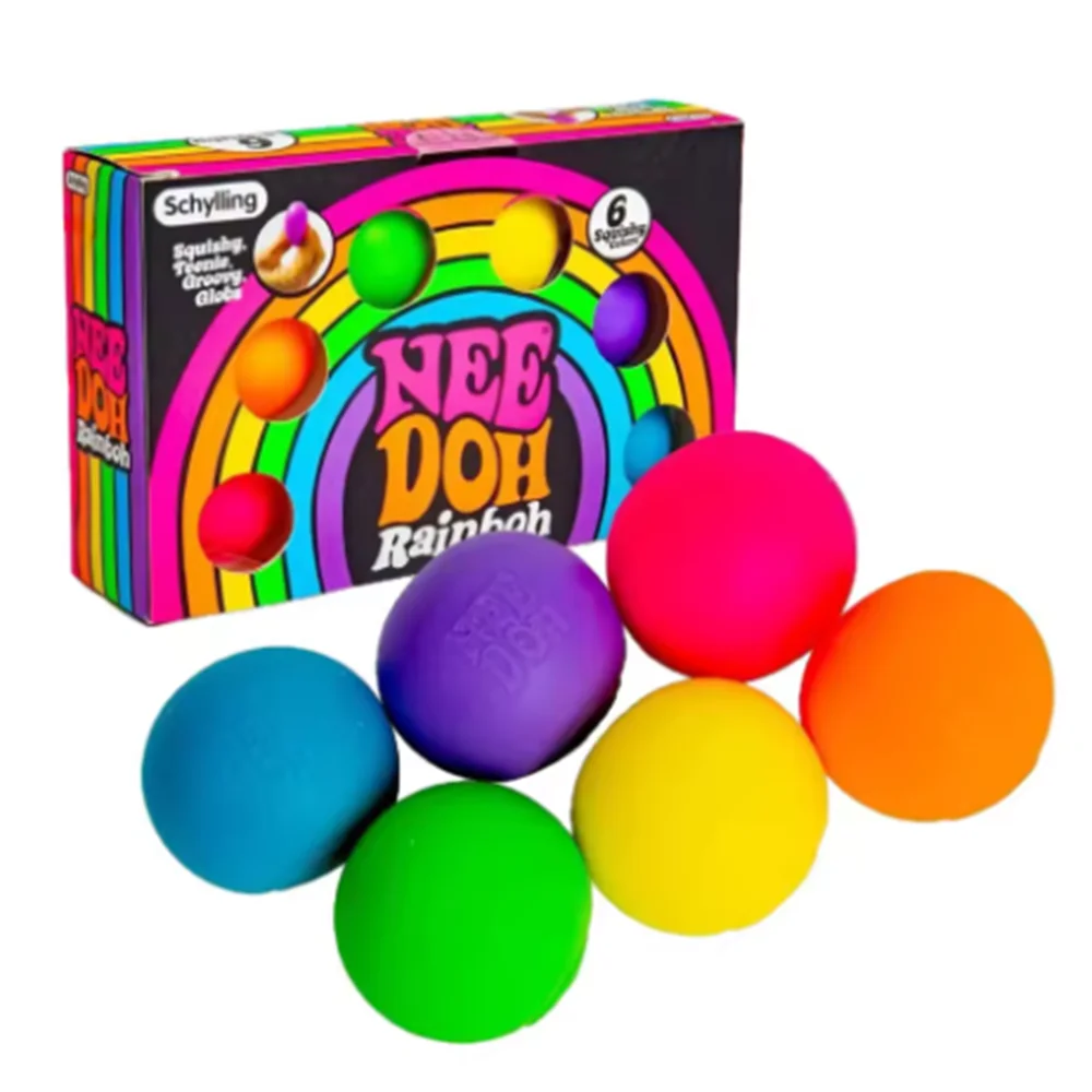 NeeDoh Rainbow Set Kuglica – antistres squishy igračka, slika 2