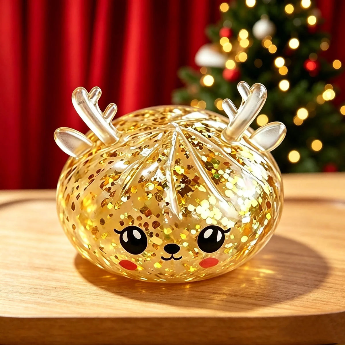 Squishy Božićni Glitter Figurice – Sob zlatni