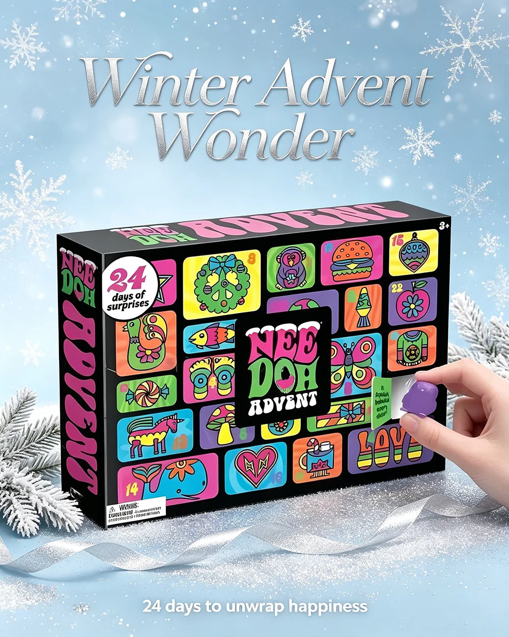 NeeDoh Adventski Kalendar 2026 – antistres squishy igračka, slika 1