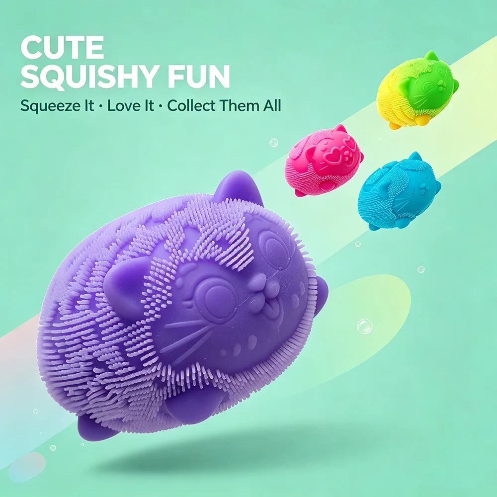 NeeDoh Pufasta Mačka – antistres squishy igračka, slika 5