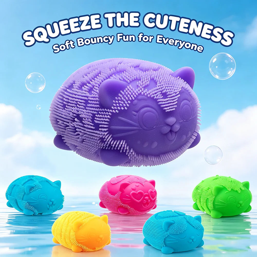 NeeDoh Pufasta Mačka – antistres squishy igračka, slika 2