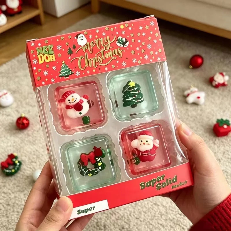 NeeDoh Božićni Mini 4-Pack – antistres igračka, slika 1