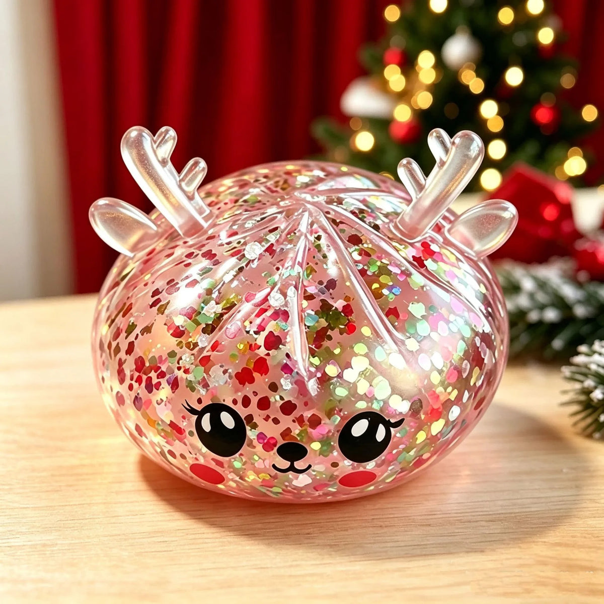 Squishy Božićni Glitter Figurice – Sob roza