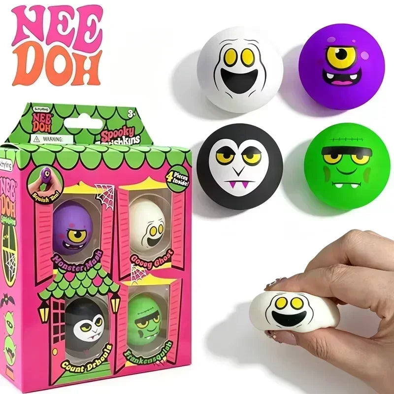 NeeDoh Halloween Set – Čudovišta – set od 4 kuglice