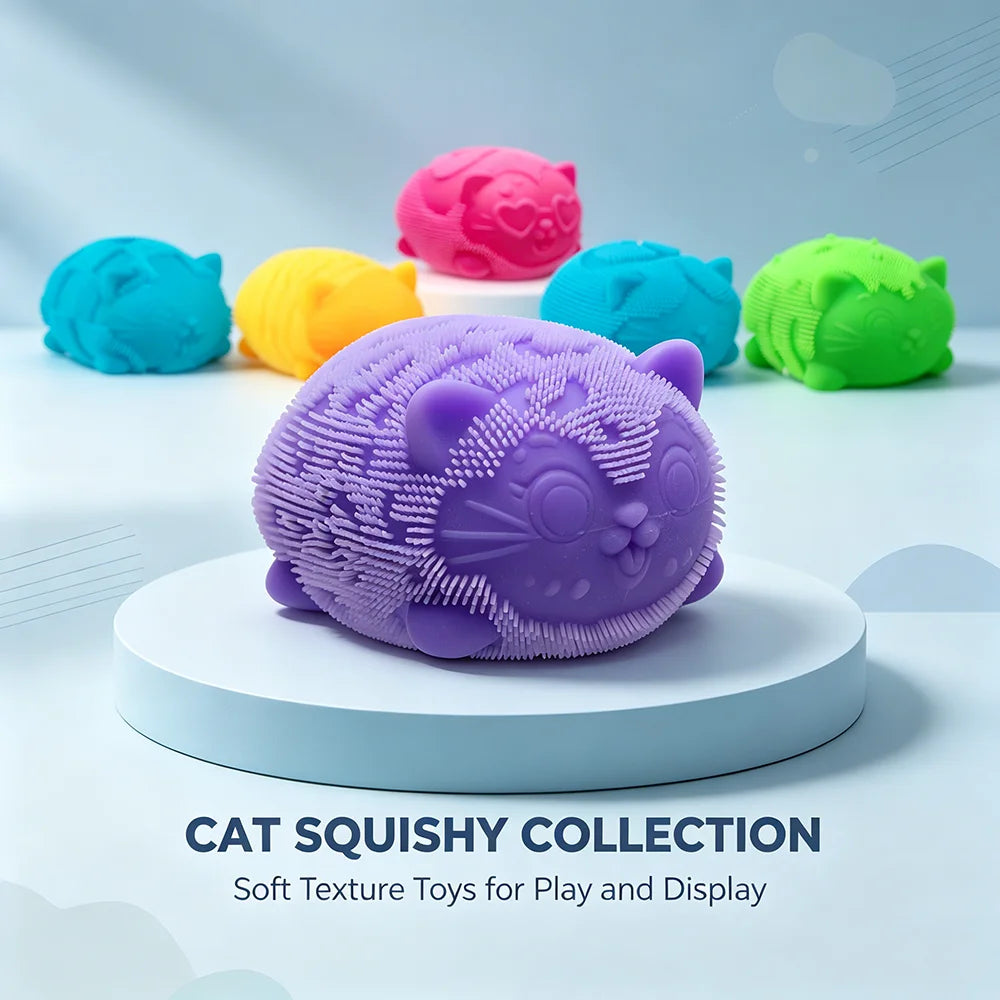 NeeDoh Pufasta Mačka – antistres squishy igračka, slika 3